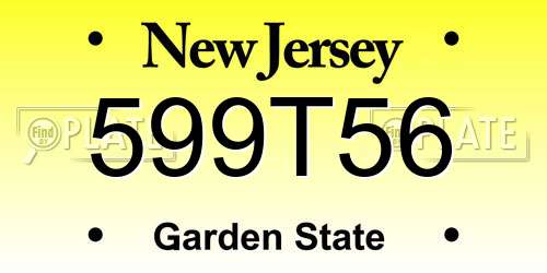 599T56 New Jersey License Plate