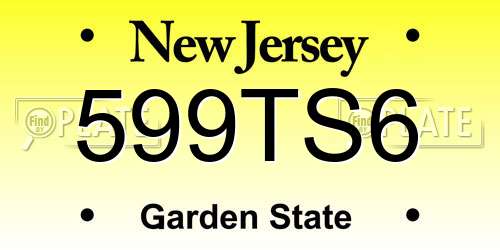 599TS6 New Jersey License Plate