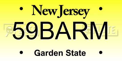 59BARM New Jersey License Plate