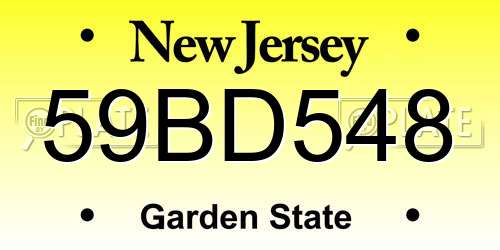 59BD548 New Jersey License Plate