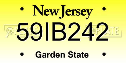 59IB242 New Jersey License Plate