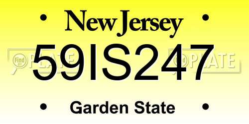 59IS247 New Jersey License Plate