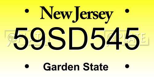 59SD545 New Jersey License Plate