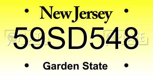 59SD548 New Jersey License Plate