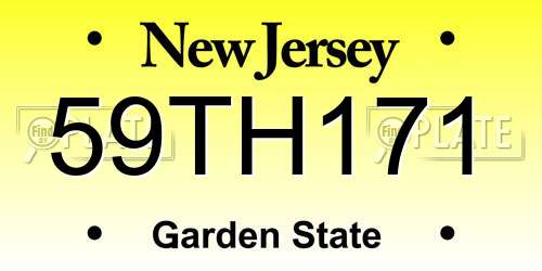 59TH171 New Jersey License Plate