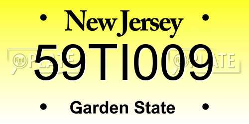 59TI009 New Jersey License Plate