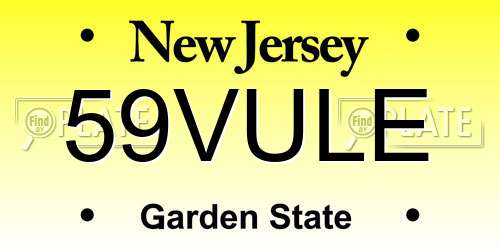 59VULE New Jersey License Plate