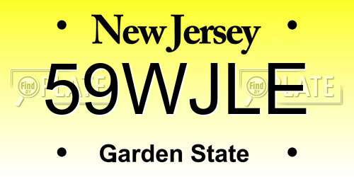 59WJLE New Jersey License Plate