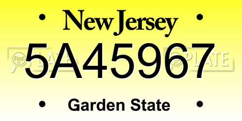 5A45967 New Jersey License Plate