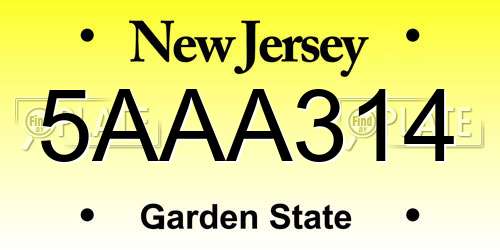 5AAA314 New Jersey License Plate
