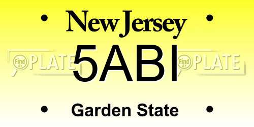 5ABI New Jersey License Plate