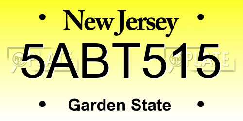 5ABT515 New Jersey License Plate