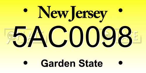 5AC0098 New Jersey License Plate