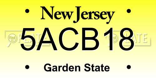 5ACB18 New Jersey License Plate