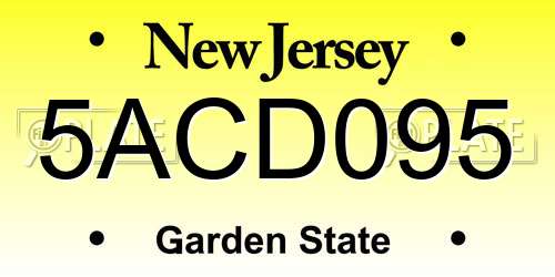 5ACD095 New Jersey License Plate