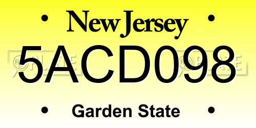 5ACD098 New Jersey License Plate