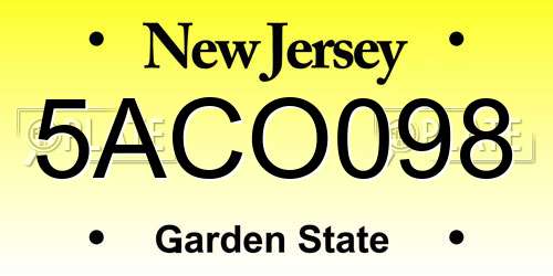 5ACO098 New Jersey License Plate