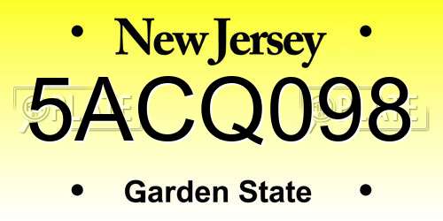 5ACQ098 New Jersey License Plate