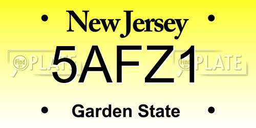 5AFZ1 New Jersey License Plate