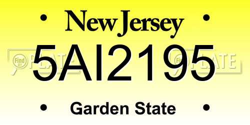 5AI2195 New Jersey License Plate
