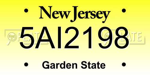 5AI2198 New Jersey License Plate