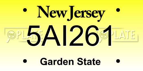 5AI261 New Jersey License Plate
