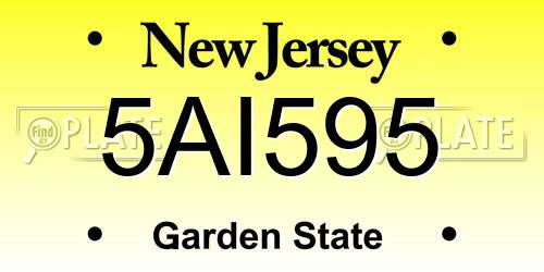 5AI595 New Jersey License Plate