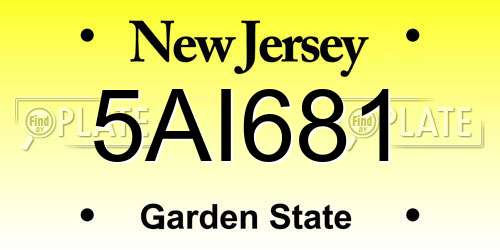 5AI681 New Jersey License Plate