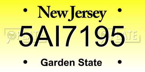 5AI7195 New Jersey License Plate