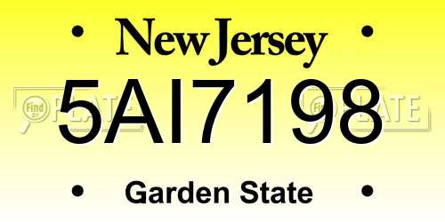 5AI7198 New Jersey License Plate
