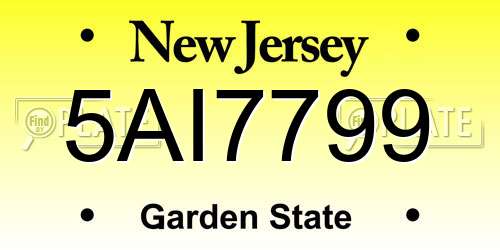 5AI7799 New Jersey License Plate