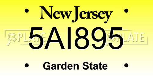 5AI895 New Jersey License Plate