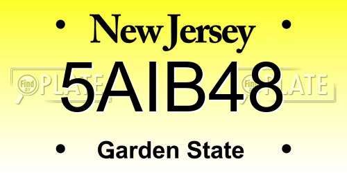 5AIB48 New Jersey License Plate