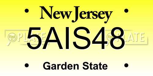 5AIS48 New Jersey License Plate