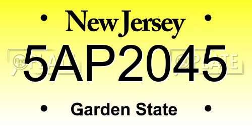 5AP2045 New Jersey License Plate