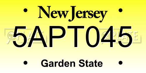 5APT045 New Jersey License Plate