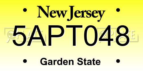 5APT048 New Jersey License Plate