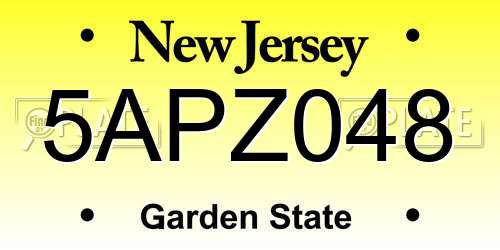 5APZ048 New Jersey License Plate