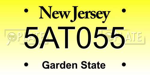 5AT055 New Jersey License Plate