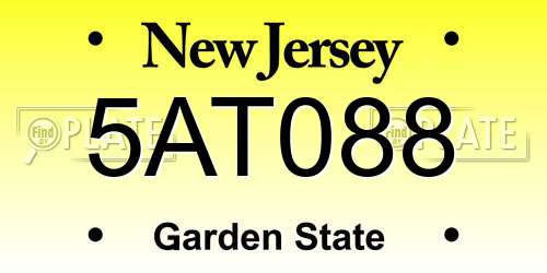 5AT088 New Jersey License Plate