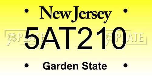 5AT210 New Jersey License Plate