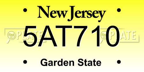 5AT710 New Jersey License Plate