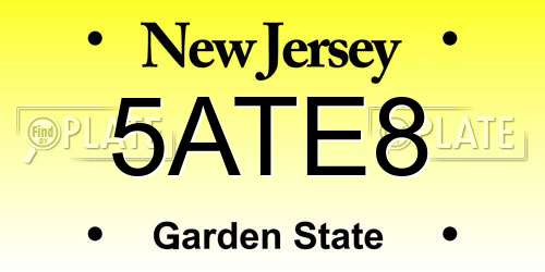 5ATE8 New Jersey License Plate