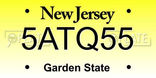 5ATQ55 New Jersey License Plate