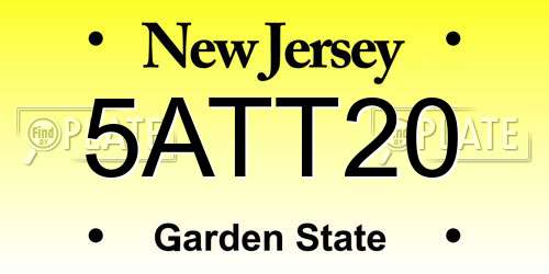 5ATT20 New Jersey License Plate
