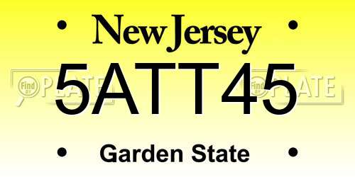 5ATT45 New Jersey License Plate