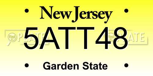5ATT48 New Jersey License Plate