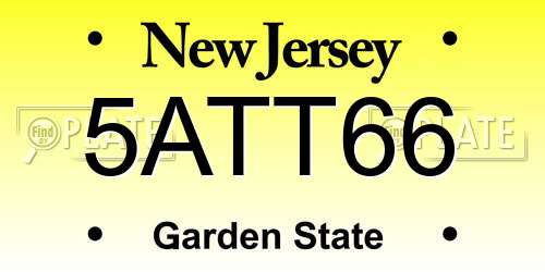 5ATT66 New Jersey License Plate