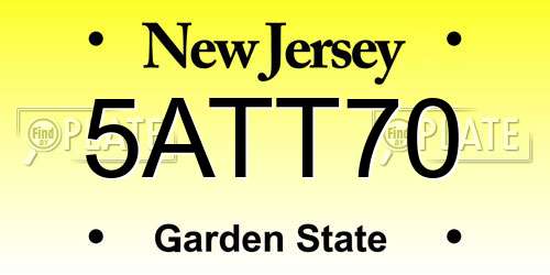 5ATT70 New Jersey License Plate