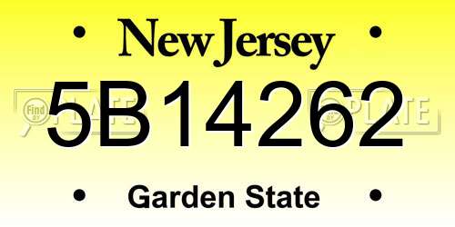 5B14262 New Jersey License Plate